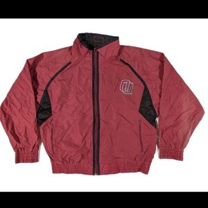 Vintage Oklahoma University Sooners Logo 7 Windbreaker Size Large